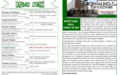 Calendario liturgico e giornalino parrocchiale 29 settembre-6 ottobre 2024